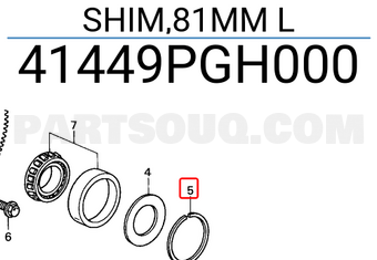 Honda 41449PGH000 SHIM,81MM L