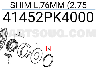 Honda 41452PK4000 SHIM L,76MM (2.75
