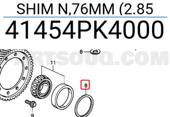Honda 41454PK4000 SHIM N,76MM (2.85