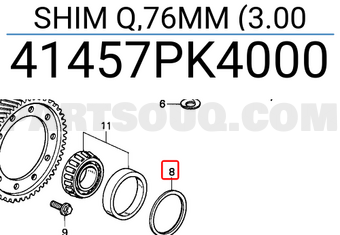Honda 41457PK4000 SHIM Q,76MM (3.00