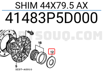 Honda 41483P5D000 SHIM 44X79.5 AX
