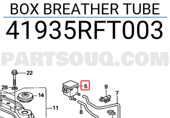 Honda 41935RFT003 BOX BREATHER TUBE