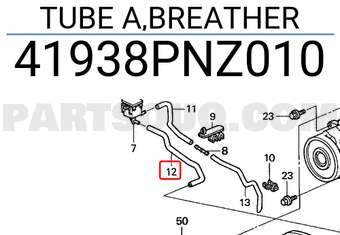 Honda 41938PNZ010 TUBE A,BREATHER