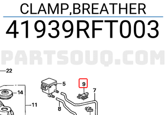 Honda 41939RFT003 CLAMP,BREATHER
