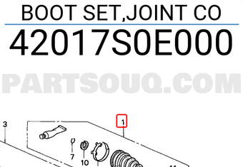 Honda 42017S0E000 BOOT SET,JOINT CO