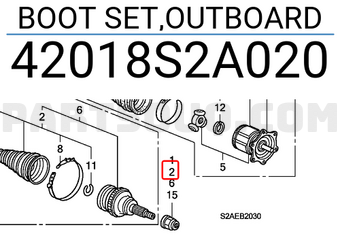 Honda 42018S2A020 BOOT SET,OUTBOARD