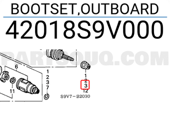 Honda 42018S9V000 BOOTSET,OUTBOARD
