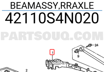 Honda 42110S4N020 BEAMASSY,RRAXLE