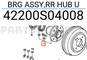 Honda 42200S04008 BRG ASSY,RR HUB U