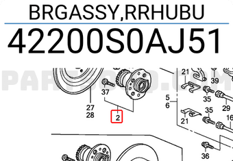 Honda 42200S0AJ51 BRGASSY,RRHUBU