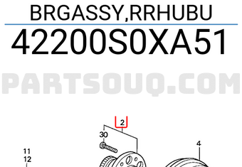 Honda 42200S0XA51 BRGASSY,RRHUBU
