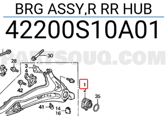 Honda 42200S10A01 BRG ASSY,R RR HUB