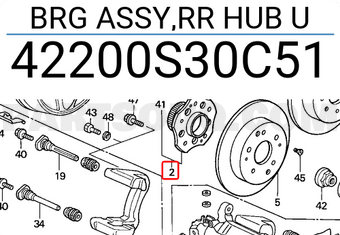 Honda 42200S30C51 BRG ASSY,RR HUB U