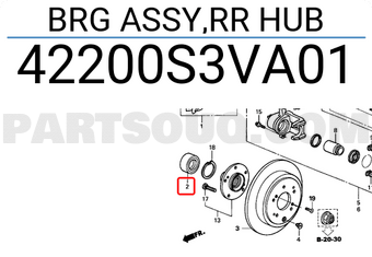 Honda 42200S3VA01 BRG ASSY,RR HUB