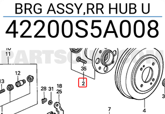Honda 42200S5A008 BRG ASSY,RR HUB U