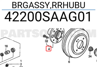 Honda 42200SAAG01 BRGASSY,RRHUBU