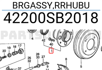 Honda 42200SB2018 BRGASSY,RRHUBU