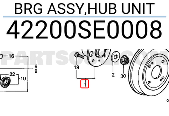Honda 42200SE0008 BRG ASSY,HUB UNIT