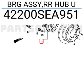 Honda 42200SEA951 BRG ASSY,RR HUB U