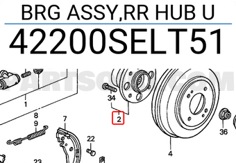 Honda 42200SELT51 BRG ASSY,RR HUB U