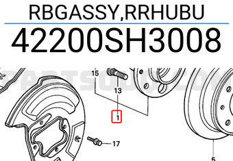 Honda 42200SH3008 RBGASSY,RRHUBU