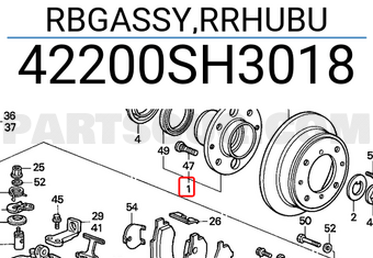 Honda 42200SH3018 RBGASSY,RRHUBU