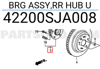 Honda 42200SJA008 BRG ASSY,RR HUB U