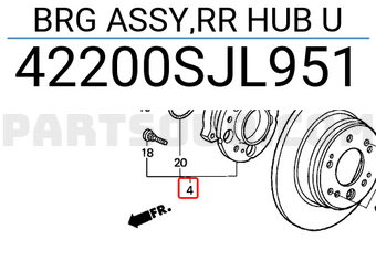 Honda 42200SJL951 BRG ASSY,RR HUB U