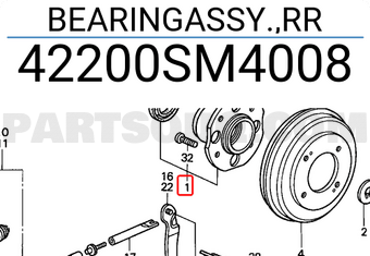 Honda 42200SM4008 BEARINGASSY.,RR