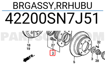 Honda 42200SN7J51 BRGASSY,RRHUBU