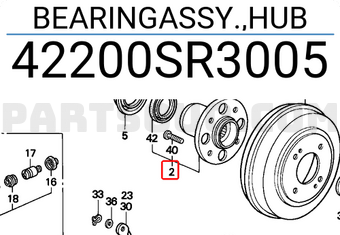 Honda 42200SR3005 BEARINGASSY.,HUB