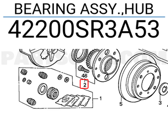 Honda 42200SR3A53 BEARING ASSY.,HUB