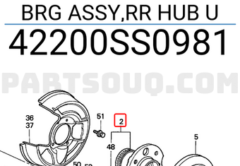 Honda 42200SS0981 BRG ASSY,RR HUB U