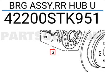 Honda 42200STK951 BRG ASSY,RR HUB U