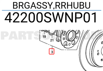 Honda 42200SWNP01 BRGASSY,RRHUBU