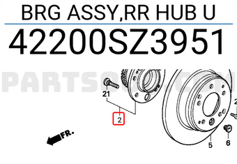 Honda 42200SZ3951 BRG ASSY,RR HUB U
