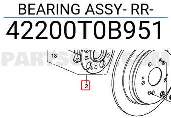 Honda 42200T0B951 BEARING ASSY- RR