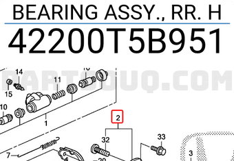Honda 42200T5B951 BEARING ASSY., RR. H