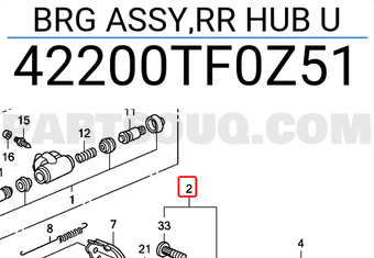 Honda 42200TF0Z51 BRG ASSY,RR HUB U