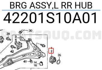 Honda 42201S10A01 BRG ASSY,L RR HUB