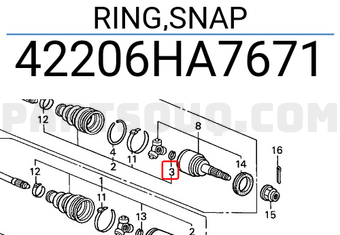 Honda 42206HA7671 RING,SNAP