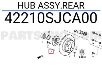 Honda 42210SJCA00 HUB ASSY,REAR