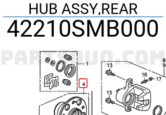 Honda 42210SMB000 HUB ASSY,REAR
