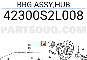 Honda 42300S2L008 BRG ASSY,HUB