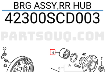Honda 42300SCD003 BRG ASSY,RR HUB