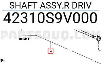 Honda 42310S9V000 SHAFT ASSY,R DRIV
