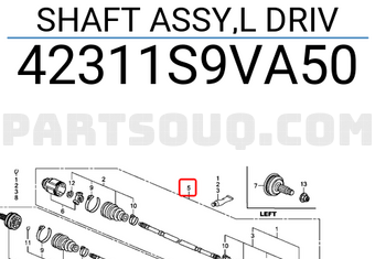 Honda 42311S9VA50 SHAFT ASSY,L DRIV