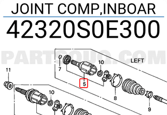 Honda 42320S0E300 JOINT COMP,INBOAR