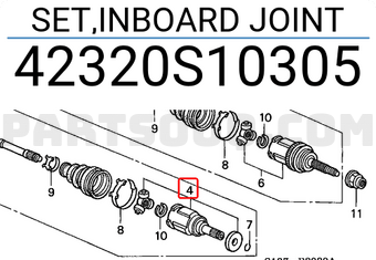 Honda 42320S10305 SET,INBOARD JOINT