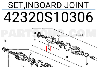 Honda 42320S10306 SET,INBOARD JOINT